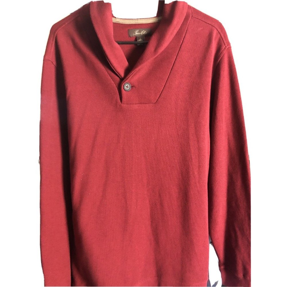 Tasso Elba Men'S Red Long-Sleeve Cardigan Shawl
